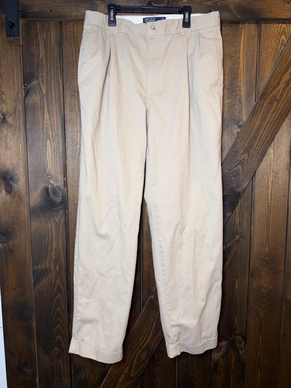 Polo Ralph Lauren Hammond Pleated Khaki Pants Classic Fit Cuffed